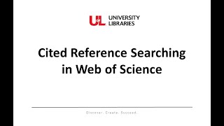 Cited Reference Searching in Web of Science [upl. by Gertrude557]