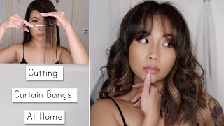 Cutting Curtain Bangs At Home amp How To Style Them [upl. by Ayotel]