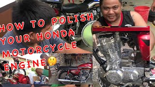 HOW TO POLISH HONDA TMX 155 MOTORCYCLE ENGINE [upl. by Lise]