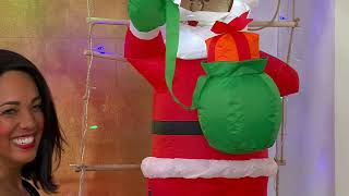 Kringle Express 39quot Lit Inflatable Climbing Santa on QVC [upl. by Martine]