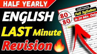 1video  8080 Pakke🔥Class 10 ENGLISH Half Yearly🔥Class 10 English Half Yearly Important questions [upl. by Yeldoow257]