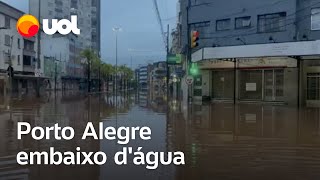 Porto Alegre fica embaixo dágua após chuvas Guaíba passa de 5 metros [upl. by Etom829]