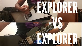 Quick riffs Gibson Explorer vs Baritone Explorer [upl. by Kain805]