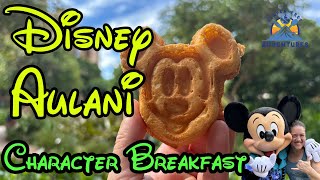 Disney Aulani Hawaii Character Breakfast Mickey Waffles Gluten Free [upl. by Ettenwahs]