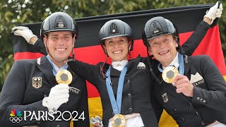 Germany stands tall as a team dressage TITAN with eighth gold in last nine Games  Paris Olympics [upl. by Nirrat]