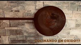 ✅ SARTÉN DE HIERRO ANTIGUA RESTAURADA 2 Cocinando con sartén restaurada en video anterior [upl. by Gautious]