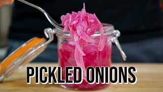 Pickled Onions  Crunchy Pickled Red Onions Recipe [upl. by Aened815]