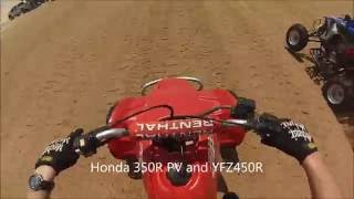 Honda TRX 250R vs Yamaha Raptor 700 250Rs Honda 330R Honda 344R Honda 350R PV YFZ450R [upl. by Allehc]