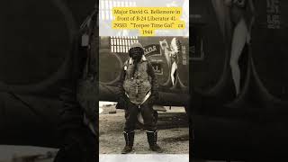 Major David G Bellemere in front of B 24 Liberator 41 29583 “Teepee Time Gal” ca 1944 [upl. by Aytac]