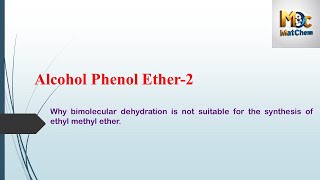 Chemistry  5 bimoleculardehydration ethylmethylether ncertchemistryclass12 alcoholphenol [upl. by Benita652]