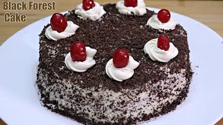 ఇంట్లో ఉన్నవాటితోనే ఈజీగా ఒవేన్ లేకుండా👉 Black Forest Cake  How to make Black Forest Cake At Home [upl. by Enwahs600]