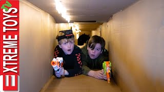 Giant Box Fort Tour Sneak Attack Squad Sets a Trap for the Beast [upl. by Clari]