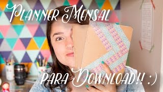 DIY • Como Fazer Planner Mensal  Download Grátis ♥ [upl. by Beach]