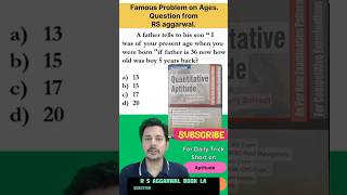 Problems On Ages RS Aggarwal  Age Problems Tricks and Shortcuts rsaggarwal ytshorts shorts [upl. by Caresse509]