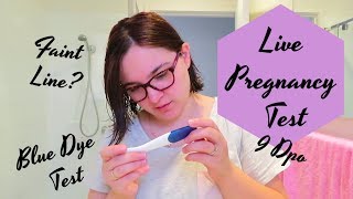 Live Pregnancy Test At 9 Dpo  Faint Lines or blue dye run  TTC Baby 2 Cycle 5 [upl. by Flemming]