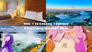 USA 🇺🇸 to Canada 🇨🇦 for Long summer vacation 😍🎀grwmniagarafallshotelroomtour niagarafalls 🇺🇸🤍🇨🇦 [upl. by Enalahs]