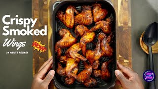 Crispy Smoked Chicken Wings in 20 Minutes Ninja Wood Fire Grill [upl. by Ariek]