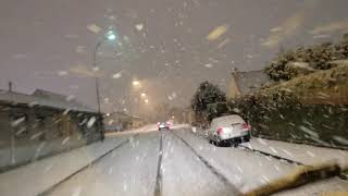 Fortes chutes de neige à Creil le 22 janvier 2019 Insane snow falling in Creil France [upl. by Nylehtak]