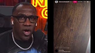 Shannon Sharpe RESPONDS To SMASHING WOMAN On His IG LIVE amp SENDS MESSAGE “Hacked BEWARE [upl. by Oicnerolf]