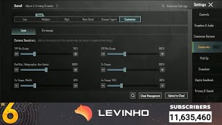 Levinho 31 Sensitivity Update  Levinho Sensitivity Settings Revealed  Pubg Mobile  BGMI [upl. by Ardnosal690]