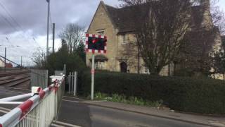 Slow Alarm Helpston Level Crossing Cambs Sunday 26022017 [upl. by Nylinnej379]