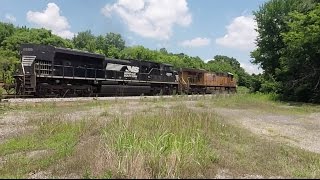 Double Stack Train Passes Sheffield Depot Location  UP 5541 NS 2659 [upl. by Rainwater131]