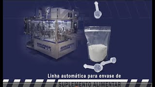 Linha de envase para suplementos automático com aplicador de scoop 11985550001 whatsapp c Marcelo [upl. by Munro]