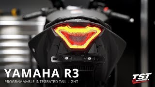 How to install a Programmable Integrated Tail Light on a 2019 Yamaha R3 by TST Industries [upl. by Shute]