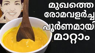 Facial hair removal without pain in malayalam  How to remove face hair easly at home tips [upl. by Alfred966]