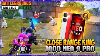 CLOSE RANGE AGGRESSIVE GAMEPLAY 🔥 IQOO NEO 9 PRO 😍 90 FPS 🔥 4 fingers full gyro 😁 BGMI [upl. by Ativak]