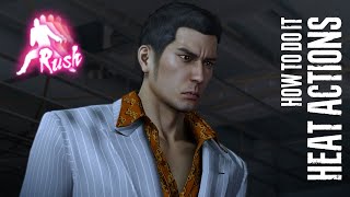 Kiryu  Rush Style  Heat Actions  How to do it  Yakuza 0 [upl. by Liddy]