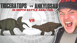 Triceratops vs Ankylosaurus Battle FACE OFF In Depth Combat Analysis REACTION [upl. by Atteloj]