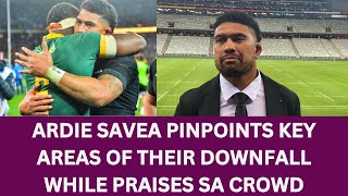 Ardie Savea Praises SA Crowd while Pinpoints key areas resulting in Downfall Springboks vs Allblacks [upl. by Esela179]