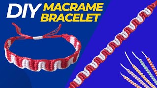 Macrame bracelet two colors simple and easy for beginners  Macrame bracelet tutorial [upl. by Wolsky]