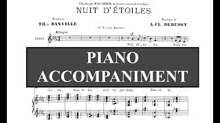 Nuit détoiles Claude Debussy  Db Major Piano Accompaniment  Karaoke [upl. by Ellebyam]