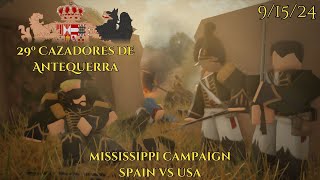 Roblox Napoleonic Wars Mississippi Campaign  Spain vs USA  Cazadores 91524 [upl. by Annamarie]