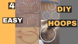 Beginner Friendly Hoop Earrings Tutorial  4 Ways to Make Hoop Earrings  DIY Everyday Hoop Earrings [upl. by Annelise]