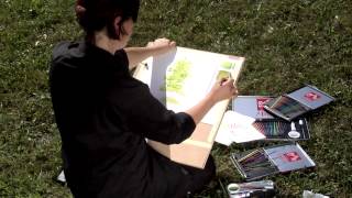 Caran dAche Museum Aquarelle Pencil Demonstration [upl. by Denney]