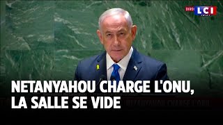 Netanyahou charge lONU la salle se vide [upl. by Croom]