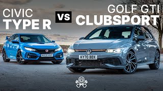 2021 VW Golf GTI Clubsport vs Honda Civic Type R  PistonHeads [upl. by Annaihr]