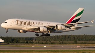 EMIRATES A380800 A6EDA SPECTACULAR LANDING amp TAKEOFF [upl. by Allenad]