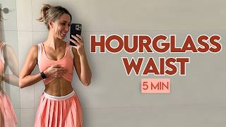 5 min Slow amp Intense Hourglass Waist Pilates  At Home Workout [upl. by Teeter]