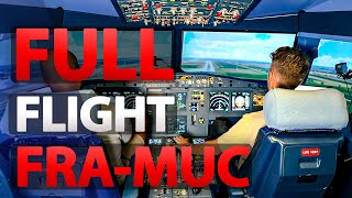 Airbus A320 Frankfurt to Munich including Checklists Takeoff Cruise and Landing [upl. by Jennilee]