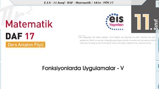 Fonksiyonlarda Uygulamalar 17 Föy 11 Sınıf Matematik EİS Daf Parabolün Tepe Noktası SimetriEk [upl. by Johst]