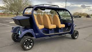 CUSTOM LIFTED 6 SEAT GEM CAR LIMO GOLF CART NEV [upl. by Nnairahs]