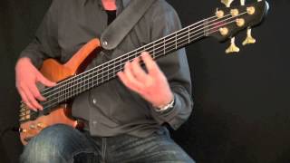 Allemande  JSBach BWV 1009  Achim Kohl 5string ebass with tabs [upl. by Standice]