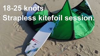 Strapless kitesurf session 1825 kn [upl. by Janetta]