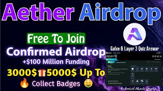 Aethir Cloud Drop Airdrop Free to join 100 Million Funding  Collect Badges In Hindi [upl. by Donnie]