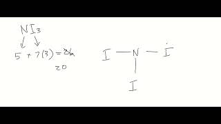 Lewis Structure of Nitrogen Triiodide NI₃ [upl. by Lorri]