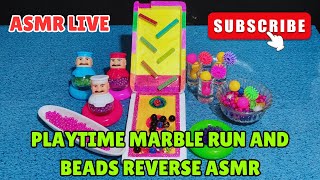 ASMR LIVE 🔴🌈 PLAYTIME MARBLE RUN AND COLORFUL BEADS REVERSE ASMR playtime asmr satisfying [upl. by Aiynat280]